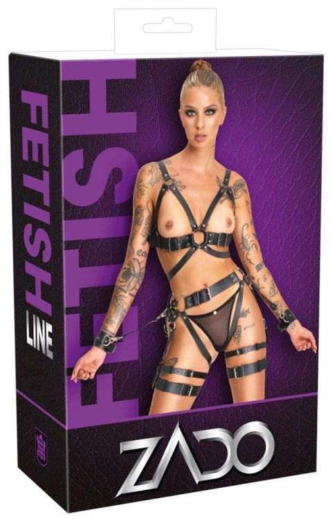 ZADO Leather Harness Set L/XL - skorzany zestaw uprzęży z kajdankami