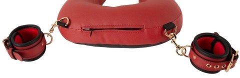 Bad Kitty Neck-Cushion-Thigh - zestaw pasow z poduszką na szyję, czerwono-czarny