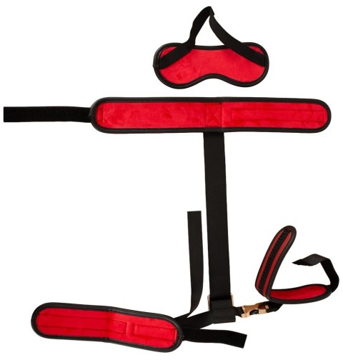 Bad Kitty Neck to Wrist Bondage Set czarno-czerwony, regulowany, z opaską