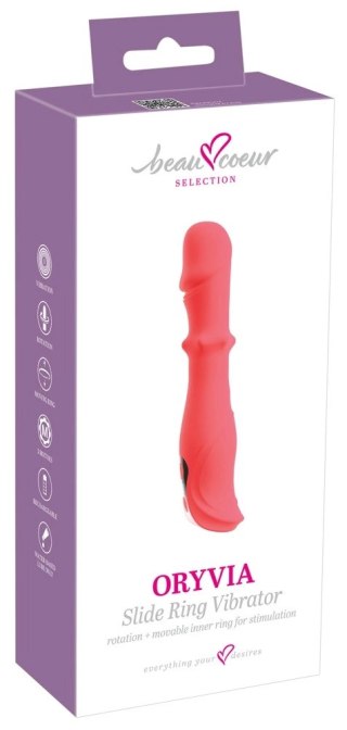 Beau coeur Oryvia Slide Ring V - wibrujący masażer z pierścieniem, 18,4 cm