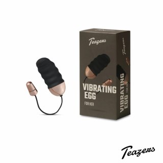 Teazers Ribbed Wibrujące Jajko z Pilotem Bezprzewodowym Czarny