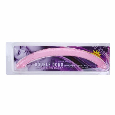 BAILE Double Dong 44,5 cm - elastyczny model dwustronny, rożowy