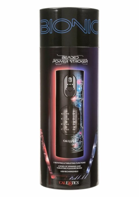 CalExotics Bionic Beaded Power Stroker - maszyna intymna z ruchomymi koralikami, USB-C