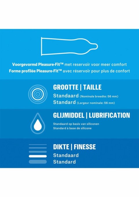Durex Classic Naturel 3 szt. - prezerwatywy lateksowe, 56 mm