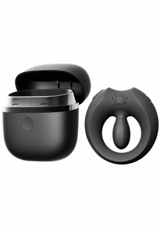 Zalo Apis Vibrating Couples Ring - silikonowy pierścień z aplikacją, czarny