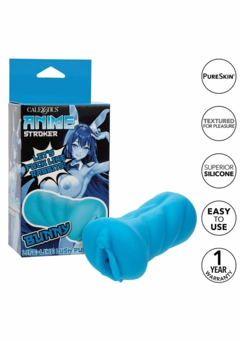 CalExotics ANIME Stroker Bunny - kompaktowa maszyna intymna Pure Skin, zamknięta końcowka