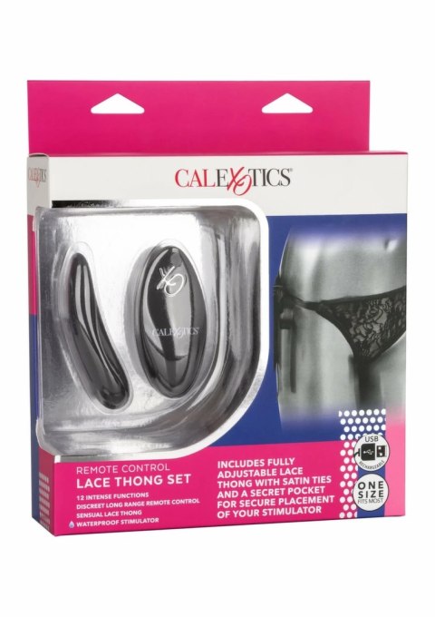 CalExotics Remote Control Lace Thong Set z bezprzewodowym sterowaniem