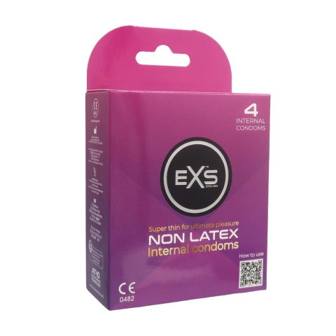 EXS Non-Latex Internal Condoms 4 szt. - ultracienkie, hipoalergiczne