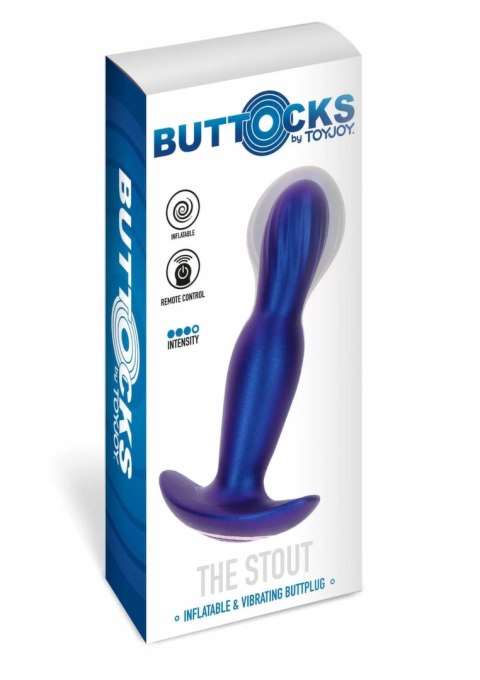 TOYJOY The Stout Inflating - wibrujący model analny z pilotem, czarny