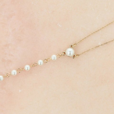 Otazu Pearl Anklet Cream - Bransoletka na kostkę z perłami, regulowana One Size
