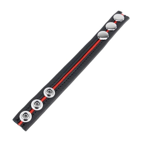 Red Leather Regulowany pasek skorzany czerwony 22 mm - system zatrzaskowy