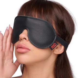 Red Leather Skorzana Maska na Oczy Black, ręcznie wykonana, unisex