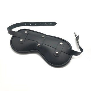 Red Leather Skorzana Maskownica na Oczy Czarna
