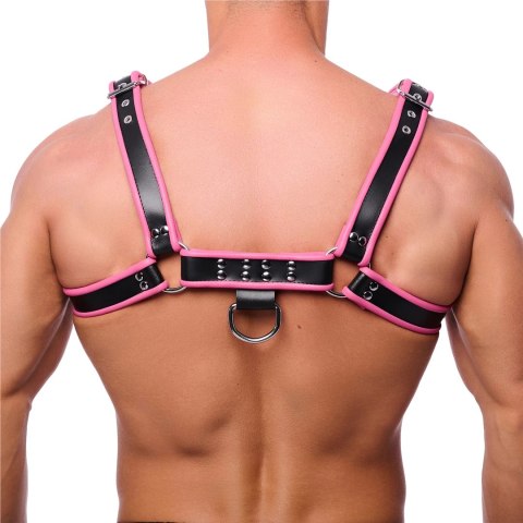 Red Leather Skorzany Uprząż Premium S/M Czarny/Rożowy Regulowany