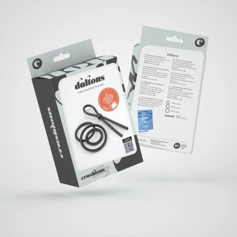 Crushious Daltons - Zestaw 4 silikonowych pierścieni, czarny, regulowany