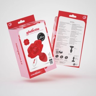 Crushious Giulietta Red - Wibrująca Rotacyjna Zatyczka z Pilotem 7,7 cm