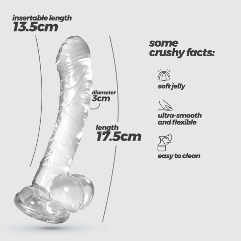 Crushious Hudini Clear - elastyczny model anatomiczny z przyssawką 17,5 cm