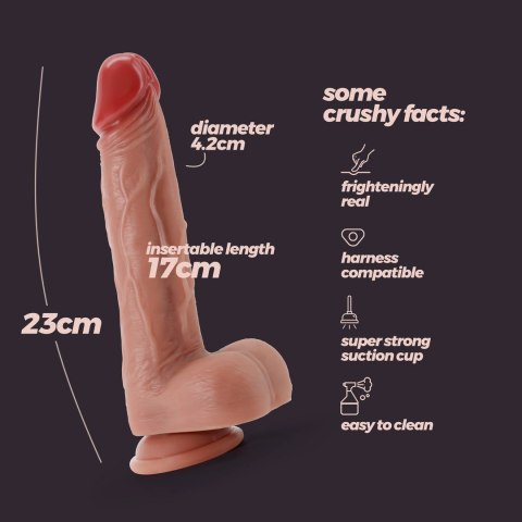 Crushious Inviktus 23 cm - anatomiczny model z płynnego silikonu, beżowy