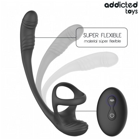 Addicted Toys Model 8435565961077 - System z Wibracją 360° i Pilotem, czarny