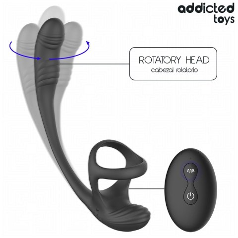 Addicted Toys Model 8435565961077 - System z Wibracją 360° i Pilotem, czarny
