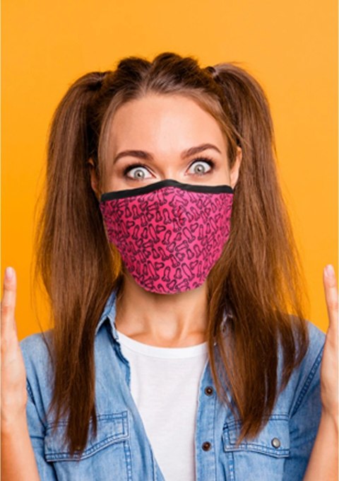 MOODZ Mask Fashionowa Maska Bawełniana z Regulacją i Filtrami Czarna