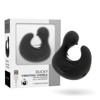 Black&Silver DuckyMania - silikonowa ładowalna miniaturowa maszyna intymna