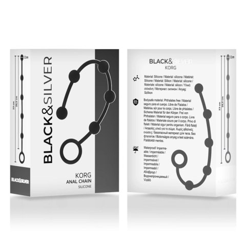 Black&Silver Korg Beads silikonowy zestaw koralikow 21 cm czarny