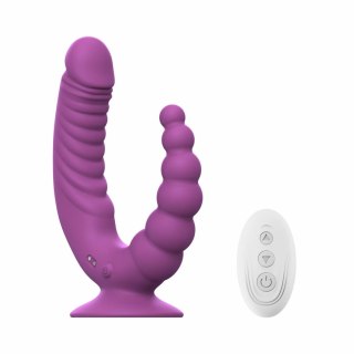 Teazers Double Vibrator Fioletowy z Przyssawką i Pilotem Bezprzewodowym