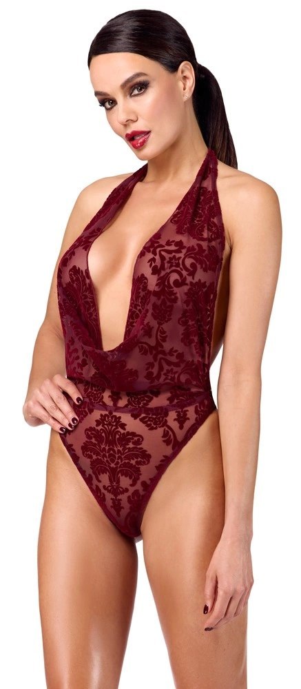 Noir Handmade Kink Royal Body czerwony XL transparentny welurowy