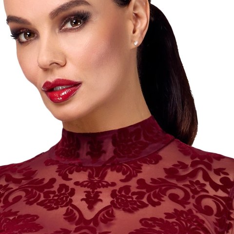 Noir Handmade Kink Royal Sukienka Długa Bordowa, Rozmiar M
