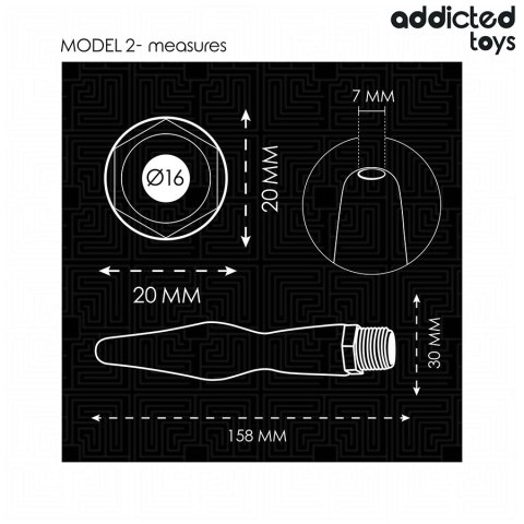 Addicted Toys Model 2 - Szczoteczka do higieny intymnej z adapterem uniwersalnym 158 mm