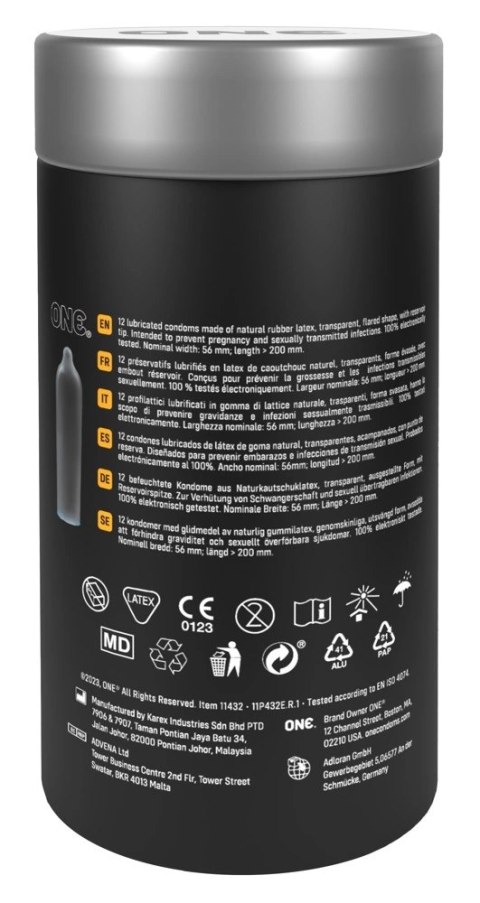 ONE Legend Prezerwatywy XL 12 sztuk, wygodne i poszerzone, 56 mm