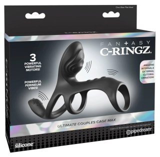 Fantasy C-Ringz Ultimate Couples Cage Max czarny silikonowy pierścień