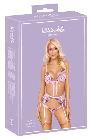 Kissable Komplet Bielizny L/XL z Haftem Kwiatowym i Regulacją