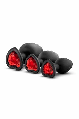 Blush Luxe Bling Plugs Zestaw Treningowy Czarny z Czerwonymi Kryształami