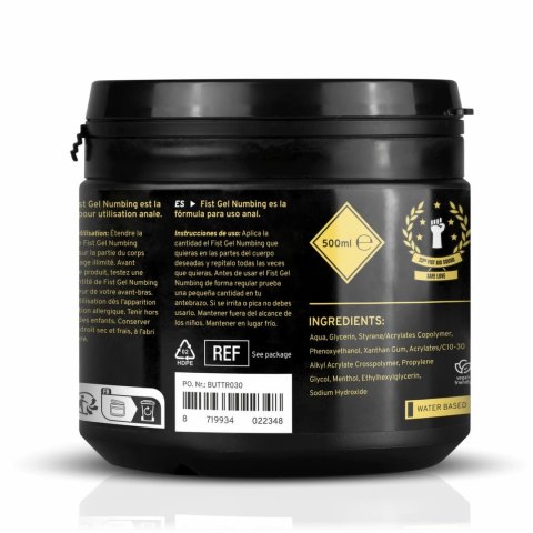 BUTTR Fisting Gel Numbing 500 ml - żel nawilżający z mentolem