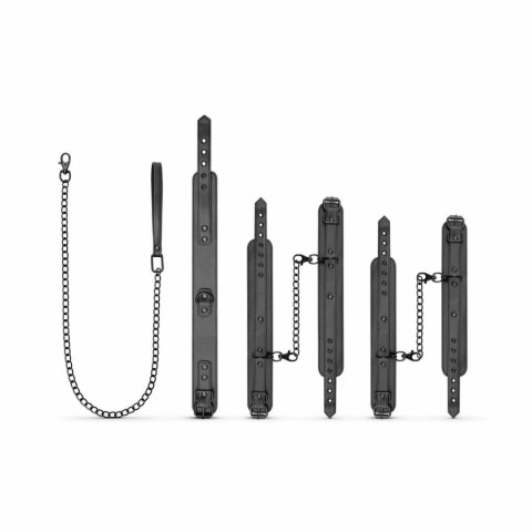 EasyToys Zestaw Więzow Total Restraint Czarny - Skorzany Komplet Regulowany