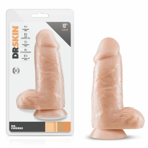 Blush Dr. Skin Dr. Chubbs Vanilla 25,5 cm - model z przyssawką, szeroki