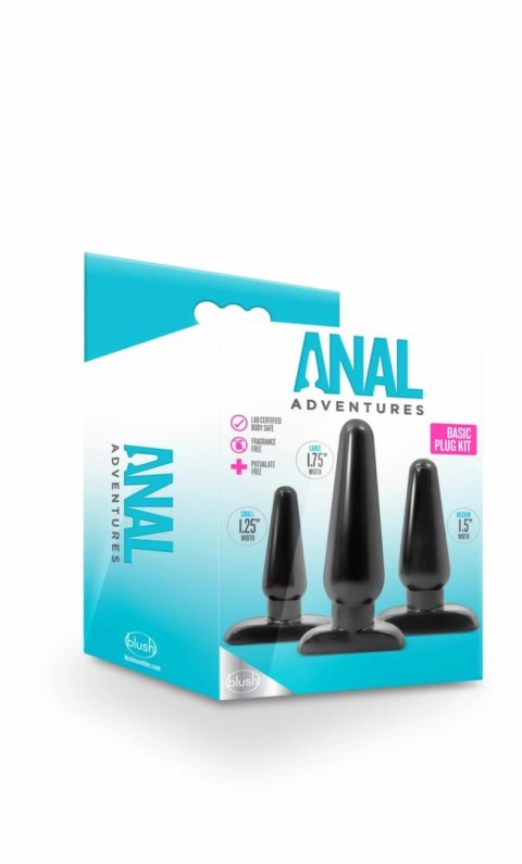 Blush Novelties Anal Adventures Zestaw 3 Stopniowanych Korkow Basic Plug Kit