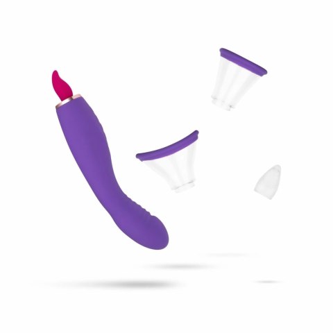 Easytoys Pleasure Pump G-Spot Vibrator Fioletowy 2 Nasadki USB