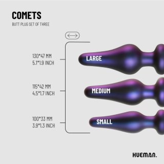 Hueman Comets Zestaw 3 anatomicznych stożkow silikonowych rożnej wielkości