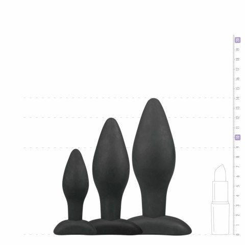 EasyToys Zestaw 3 anatomicznych korkow silikonowych czarnych