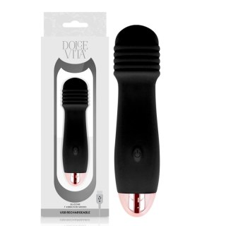 Dolce Vita Trzy Czarny - Wibrujące Urządzenie Intymne 7 Trybow USB 12,2 cm