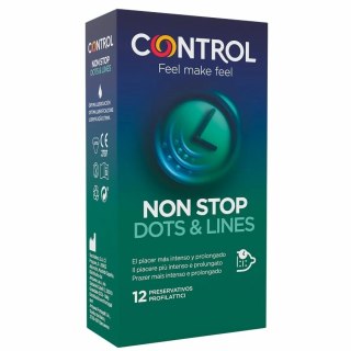 Control NonStop 12 szt. - prezerwatywy prążkowane i punktowe, opoźniające