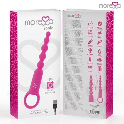 Moressa Ronie Beads Rożowy - Model z Pilotem, 7 Trybow, Silikon Medyczny