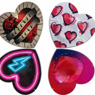 Pasante Heart Red 144 szt. - prezerwatywy lateksowe kształt serca