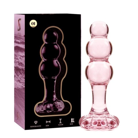 Ibiza Nebula Series Model 1 szklany korek anatomiczny rożowy 10,5 cm