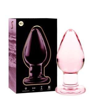 Ibiza Nebula Series Model 3 - szklany korek anatomiczny rożowy 11 cm
