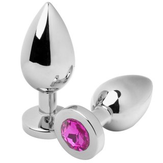 Metal Hard korek ozdobny stalowy z kryształkiem rożowy 5,7 cm