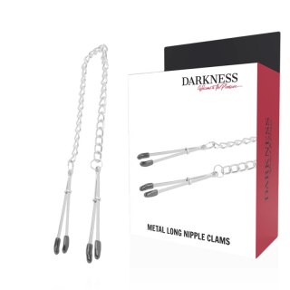Darkness Metalowe Zaciski na Sutki z Regulacją, Łańcuszek, Unisex
